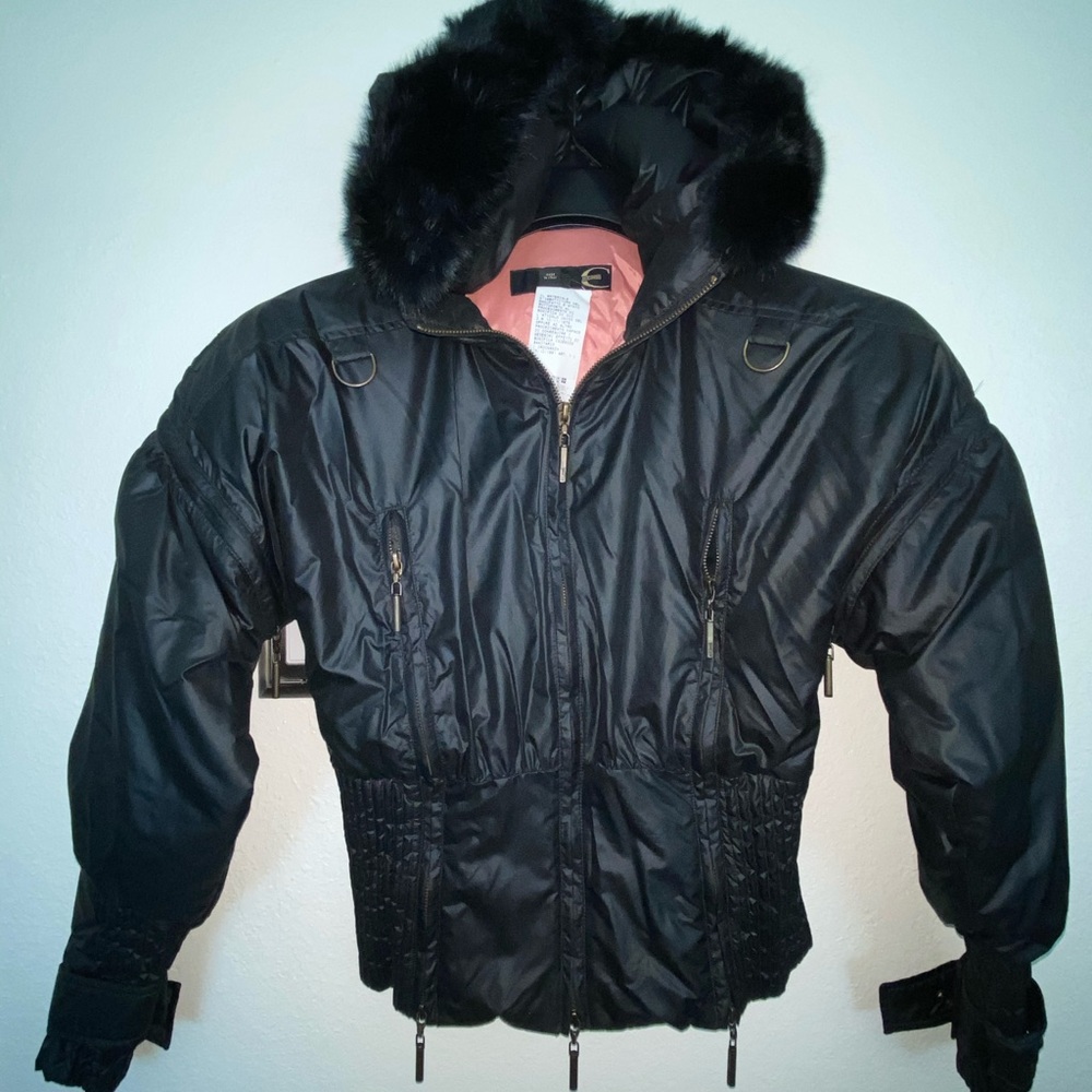 Just Cavalli Down Puffer Jacket/Vest Fur Collar